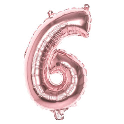 Boland foliowy balon cyfra 6 rose gold 36 cm na urodziny i rocznice