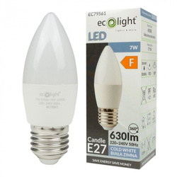 Żarówka LED CANDLE E27 7W 6500K 700LM Białe Zimne Światło