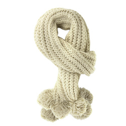 SUP Szalik z pomponami beżowy