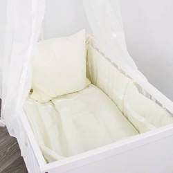 ALVI Zestaw poszewka na kołdrę i poduszkę (80x80, 35x40), baldachim, ochraniacz Satynowy beż 411505776