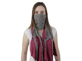 Chapeaux Pierre BM50 Szalik szary-brudny róż z warkoczami