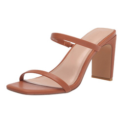 Sandały damskie na wysokim obcasie z dwoma paskami The Drop Avery, w kolorze toffi, EU 39