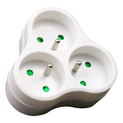 Zenitech Gniazdko Pośrednie 3x16A - Białe