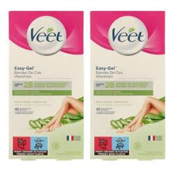 2 x Veet - Easy-Gelwax paski woskowe do skóry wrażliwej – 40 pasków
