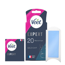 Veet EXPERT - 20 pasków wosku zimnego do twarzy - Skóra wrażliwa
