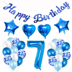 AivaToba Zestaw balonów urodzinowych cyfra 7 kolor niebieski