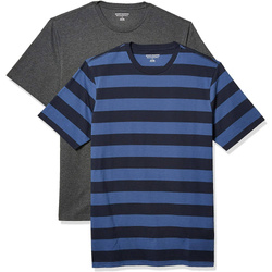 Amazon Essentials MAE45001SP18 Zestaw 2x T-shirt rozm. S Slim kolor czarno-granatowy oraz szary