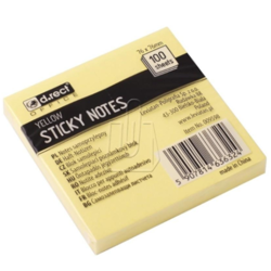 D.Rect 009598 Notes samoprzylepny Sticky Notes 100 kartek żółty 76x76mm