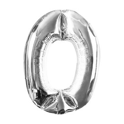 M2XCEC Balon okolicznościowy kształt 0 kolor srebrny 67cm
