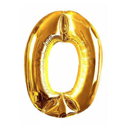 M2XCEC Balon okolicznościowy kształt 0 kolor złoty 67cm